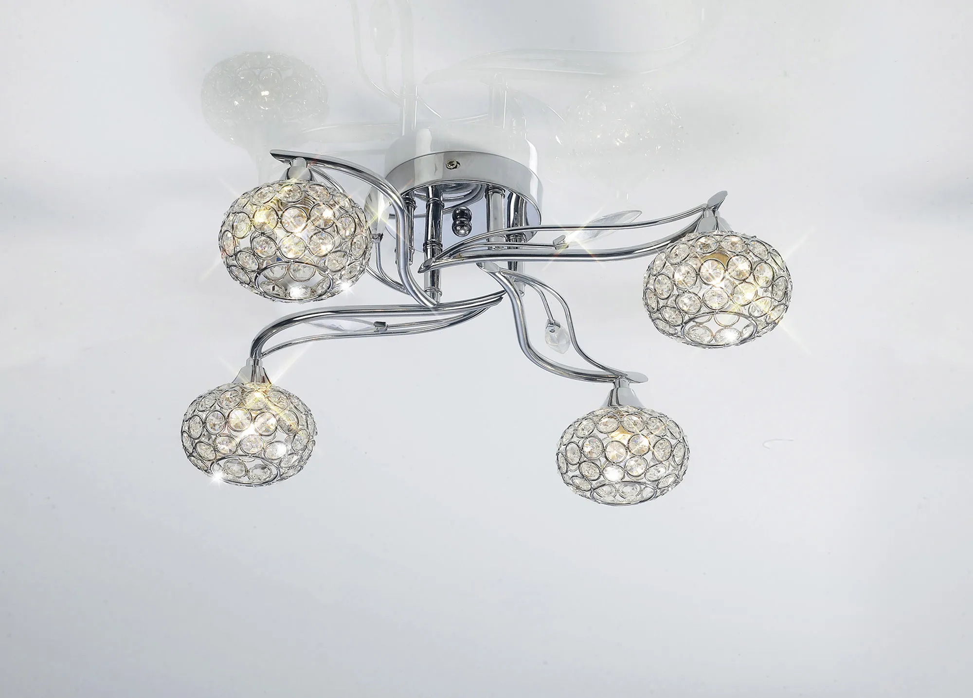 IL30954  Leimo Crystal Ceiling 4 Light Polished Chrome